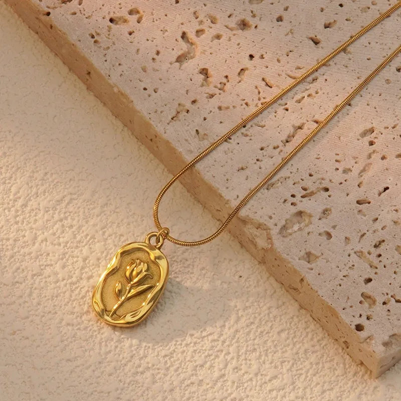 Collier - Tulipe dorée