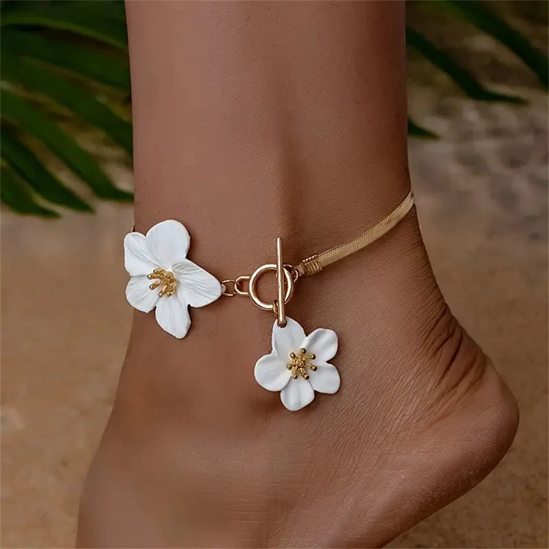bracelet de cheville - Fleur d'été