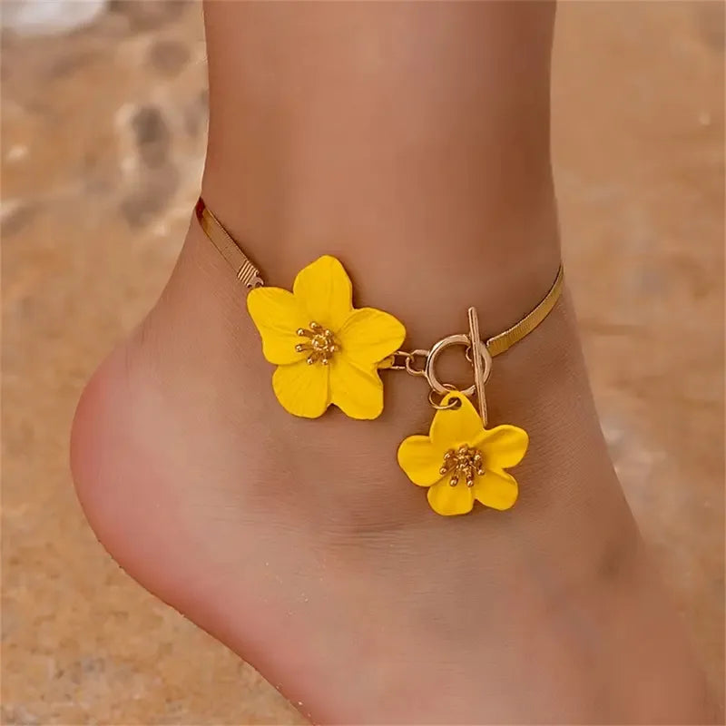 bracelet de cheville - Fleur d'été