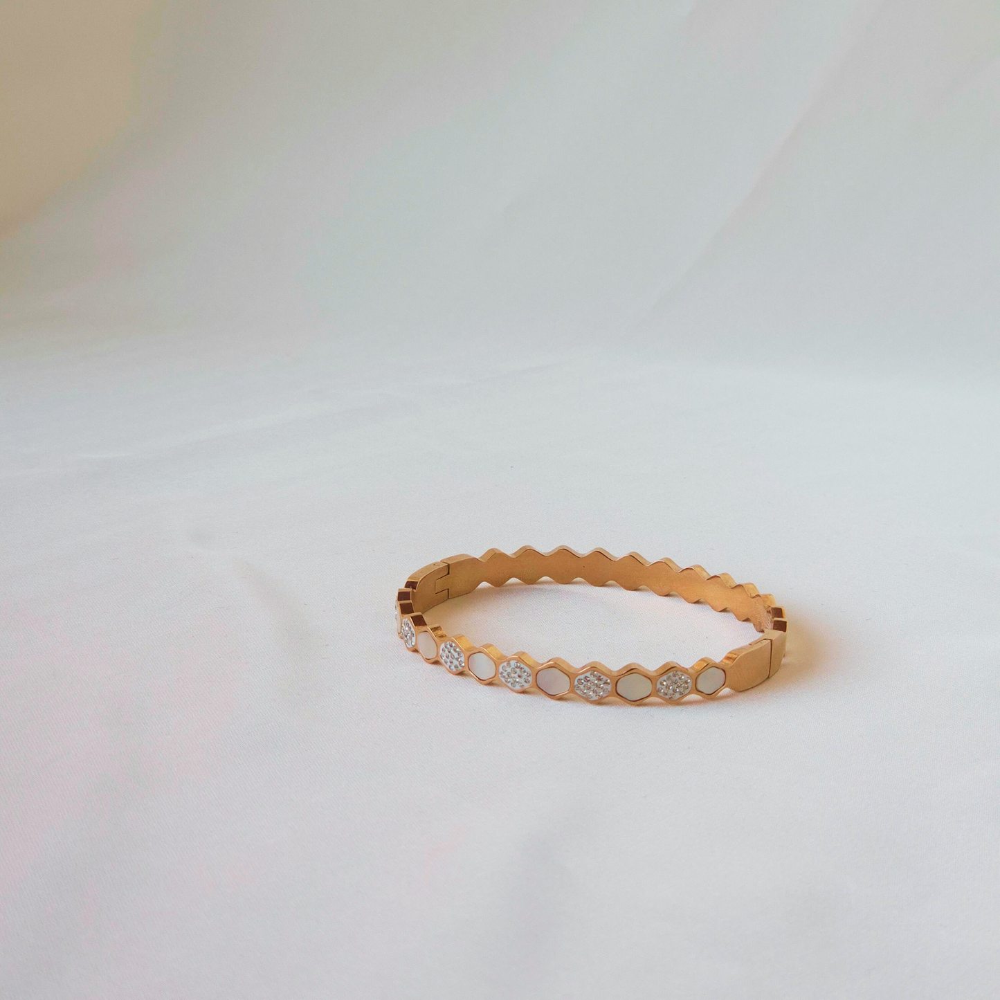Bracelet Hexa Chic – Argenté & Or rose