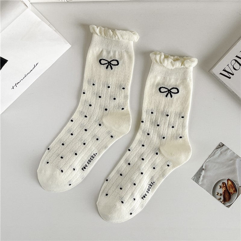 Chaussettes Coquette – Nœud Noir - Fairy Accessories