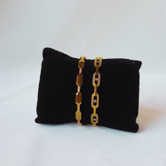 Duo de bracelets dorés Élégance - Fairy Accessories