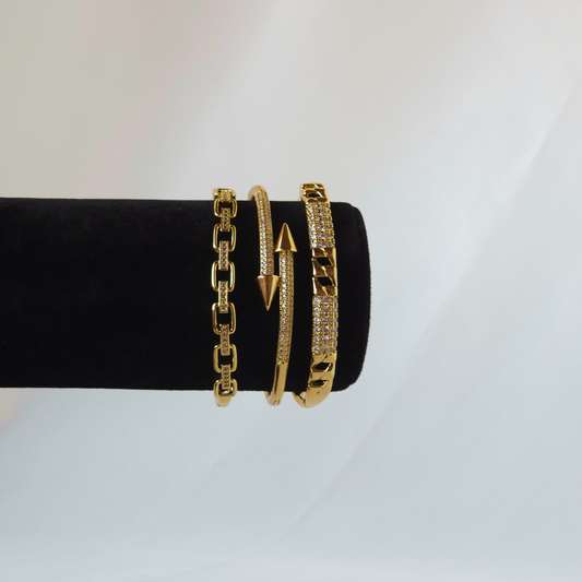 Trio de Bracelets Flèche d’Or