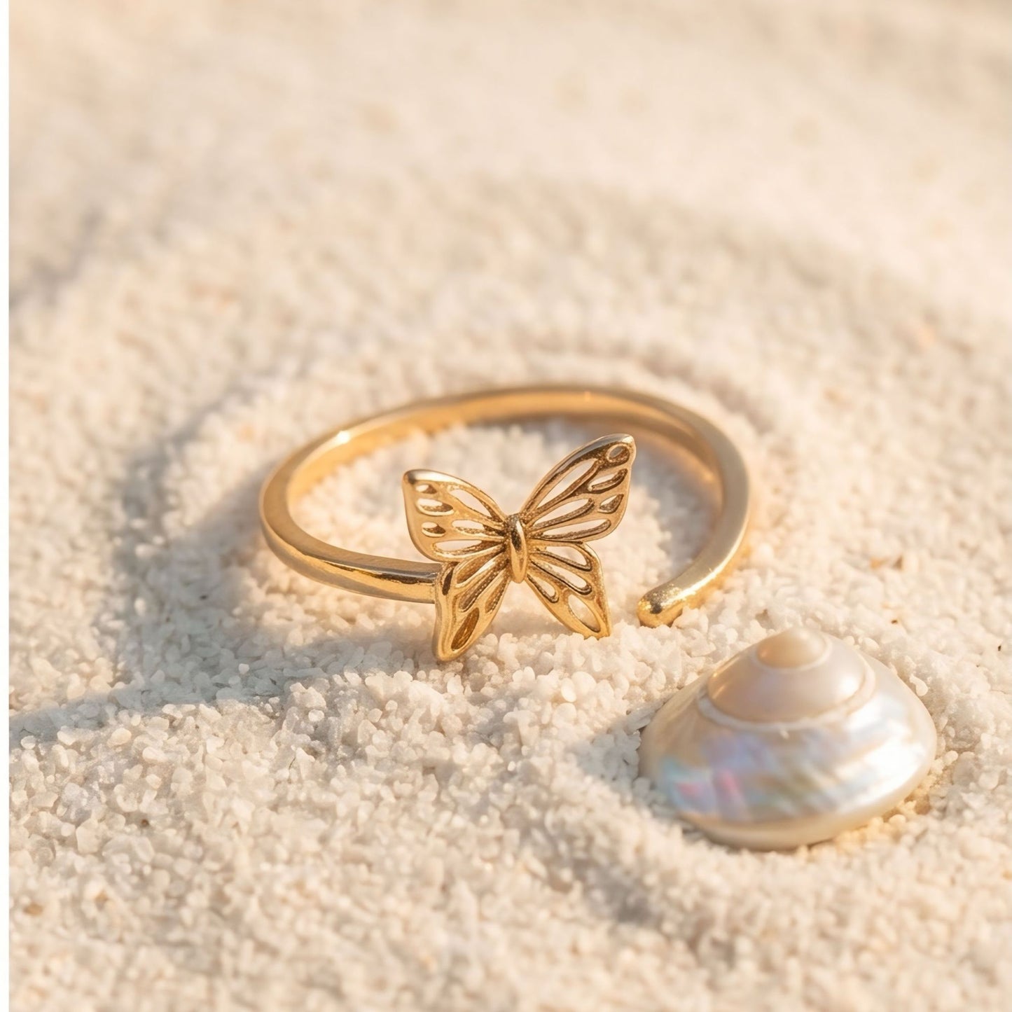 Bague d'orteil Papillon Doré Ajustable - Fairy Accessories