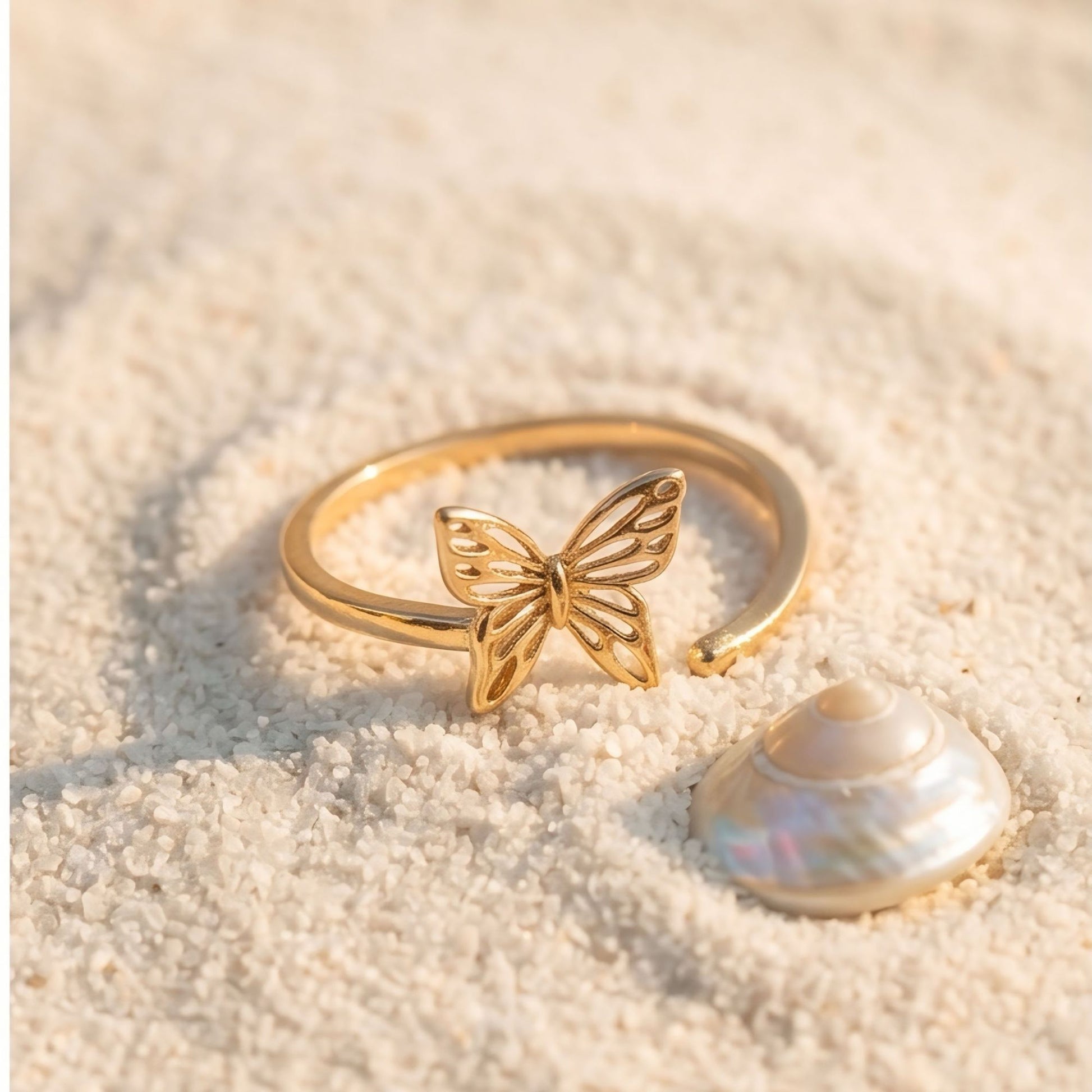 Bague d'orteil Papillon Doré Ajustable - Fairy Accessories