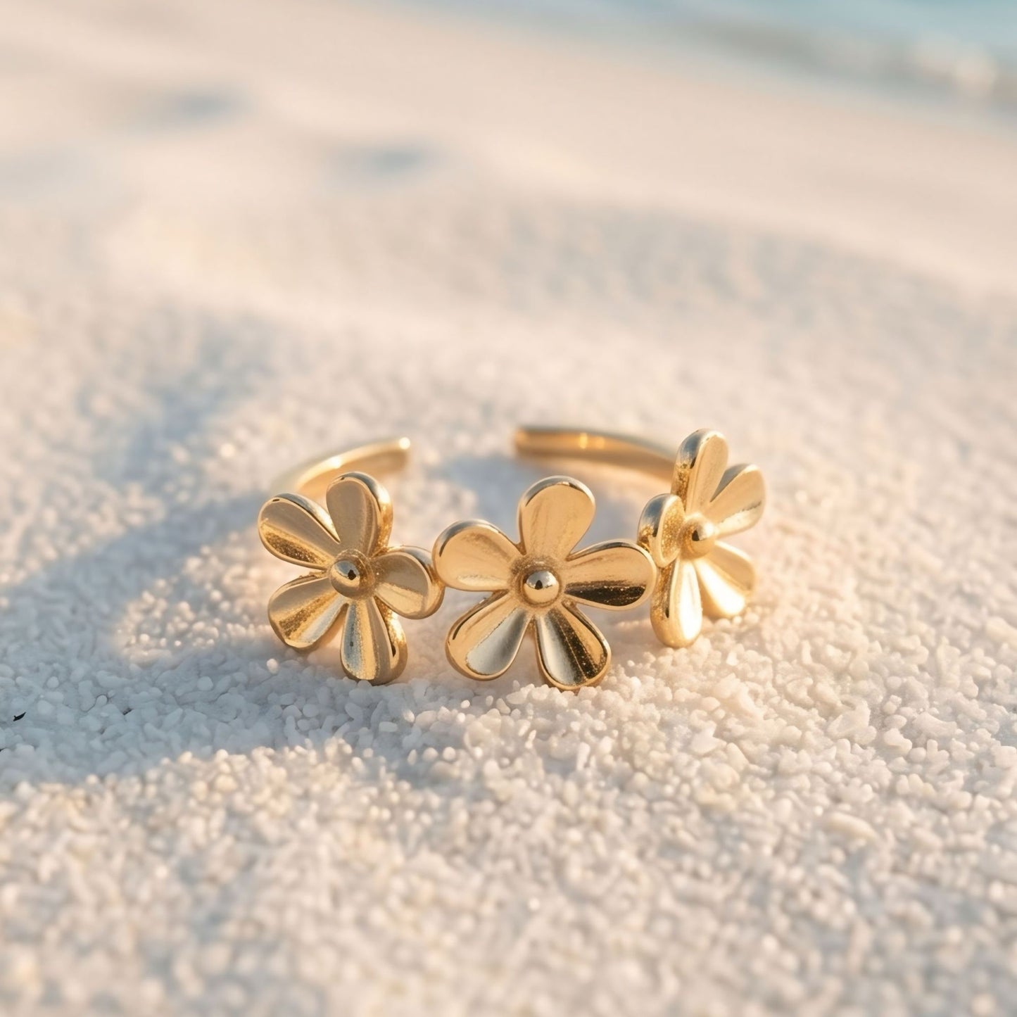 Bague d'orteil Fleur Dorée Ajustable - Fairy Accessories