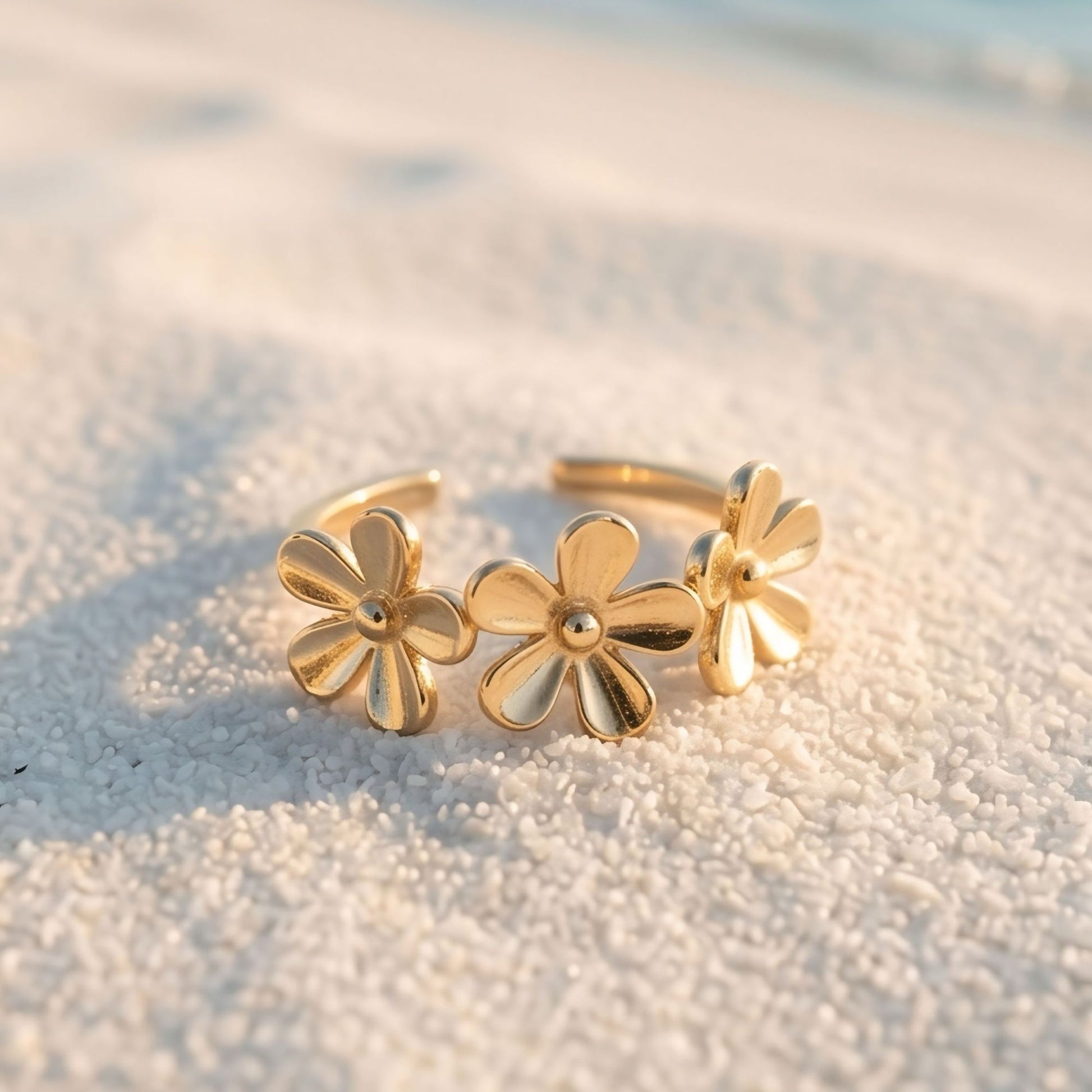 Bague d'orteil Fleur Dorée Ajustable - Fairy Accessories