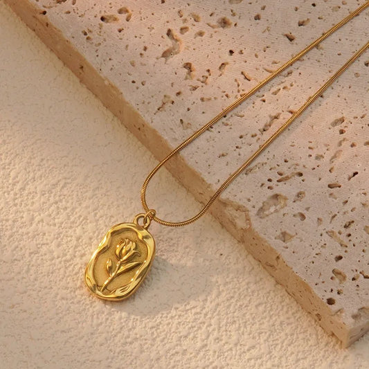 Collier - Tulipe dorée