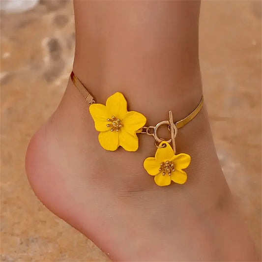 bracelet de cheville - Fleur d'été